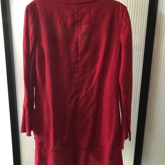 Lagenlook 1 button at waist cotton jacket. Unique! - Picture 4 of 10